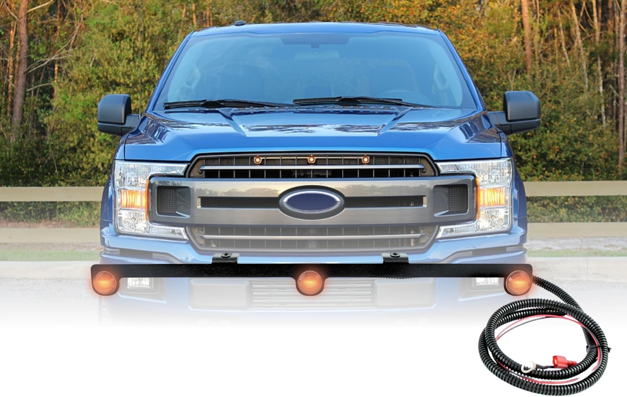 Grille Light Kit Amber LED -Compatible with F-150 XL, XLT, LR 2018-2020 | Compatible with F-150 XL, XLT, LR 2018-2020