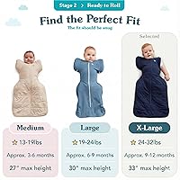 Vista 3 de Love to Dream Swaddle UP Transition Bag Cálida 2.5 TOG, Dreamer Olive, Extra Large, 24-32 libras, Alas Desmontables con Cremallera Patentadas, Ayuda
