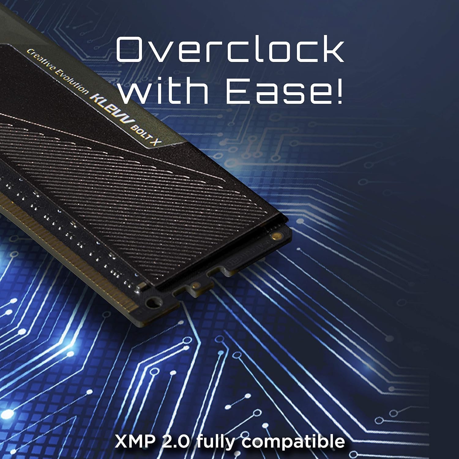 KLEVV Bolt X DDR4 32GB (2x16GB) 3200MHz CL16 1.35V Gaming Desktop Ram Memory SK Hynix Chip XMP 2.0 Ready (KD4AGUA80-32A160U)