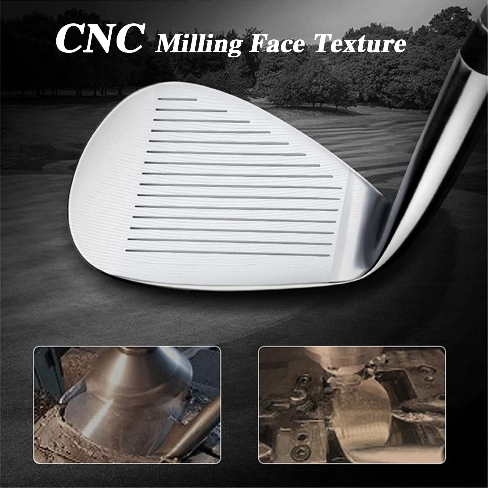 Golf Sand Wedge Club, 72 Grad Golfkeile, Edelstahl, Rechtshänder - CNC-Textur, Silber - Premium Golf Geschenk & Zubehör