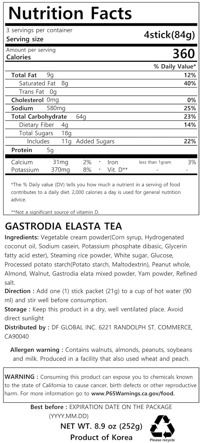 Damtuh Korean Gastrodia Elata Tea 21g x 12 Sticks (Pack of 1) - Image 2