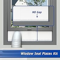 Vista 4 de Kit de ventana de aire acondicionado portátil para manguera de escape de 5 pulgadas de diámetro, paneles de sellado de ventana ajustables de 59