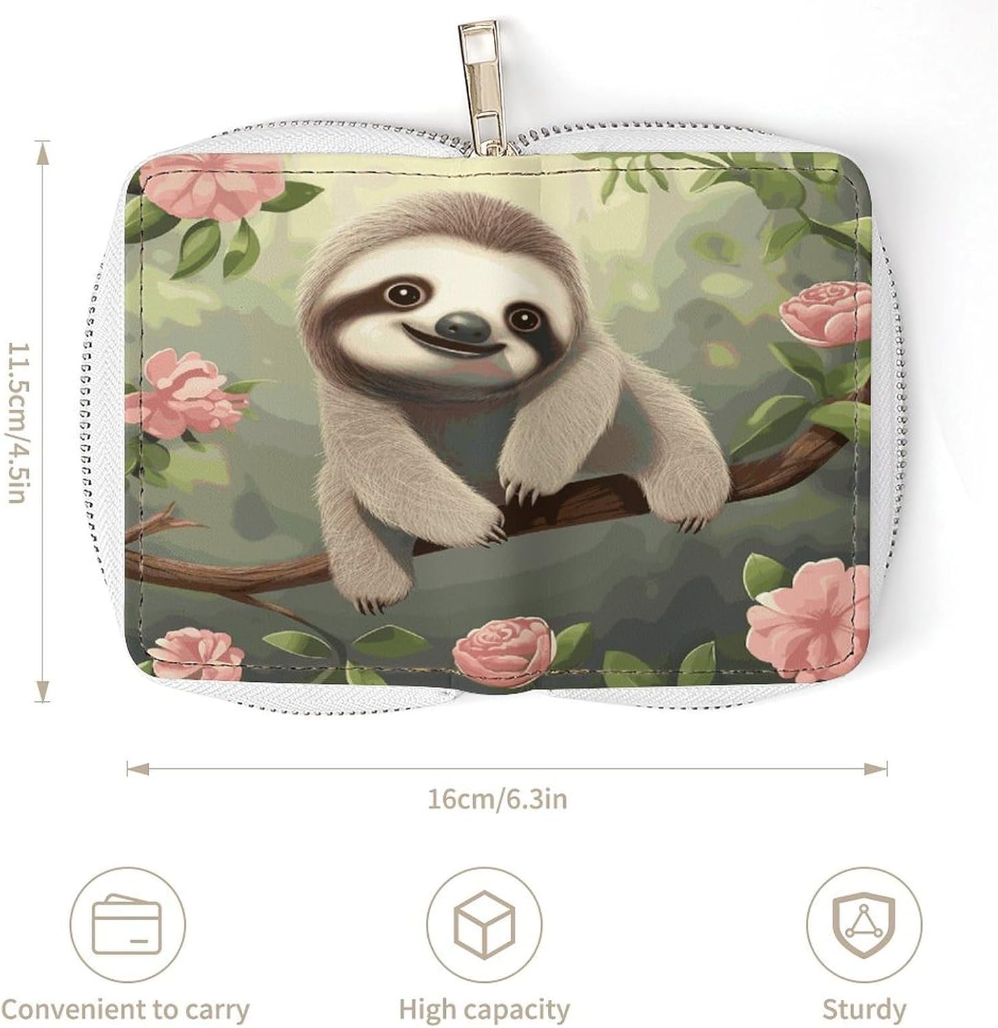 Cute Baby Sloth Card Holder RFID Blocking,Credit Card Wallet for Women And Men,Card Case Organizer Bag with Zipper