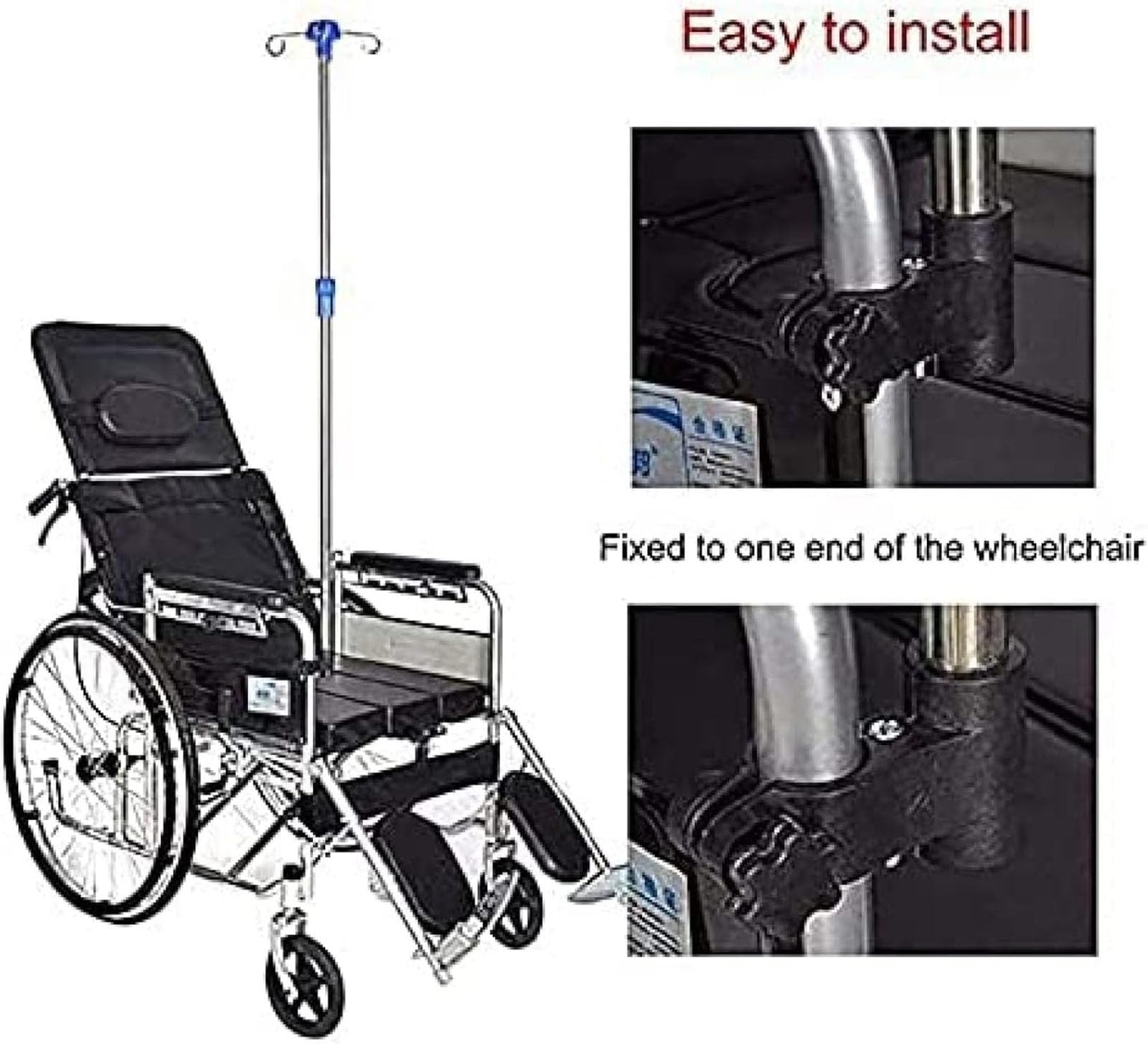 Supporto per flebo Portatile, supporto per flebo per sedia a rotelle, supporto per flebo con gocciolatore, asta portaflebo in acciaio inossidabile, supporto espositore regolabile in altezza