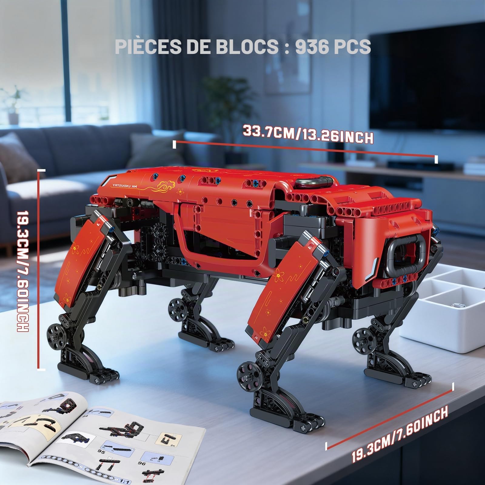 Mould King Modèle de Robot télécommandé, 936 pièces Technique Chien mécanique Blocs de Construction pour Adultes et Enfants, kit de Bricolage comme Jouet/Cadeau/Objets de Collection
