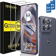 QULLOO Schutzfolie für Motorola Moto Edge 50 Neo mit Kameraschutz, ２ Stück Displayschutzfolie mit 2 Set Kameraschutz, 9H Härte Gehärtetes Glas HD Klar Schutzglas kratzfest Folie