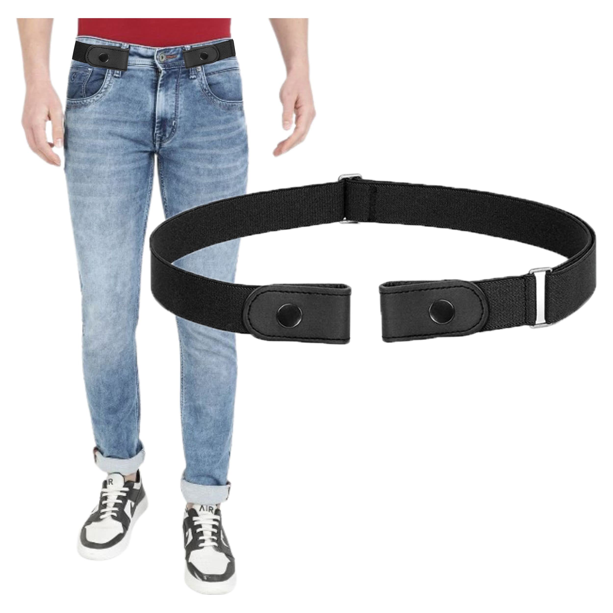 redhorns Buckle Free Elastic Belt for Men No Buckle Stretch Belt Men's Invisible Elastic Belt for Jeans Pants Shorts Stretchable Mens Belt for 20-36 Inch Waist - Free Size-picture-25