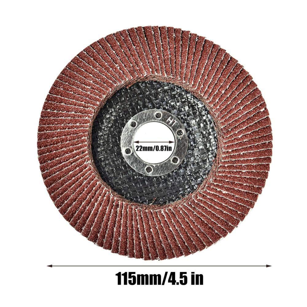 Rueda de Pulido, 12 Piezas de 4,5 Pulgadas Y 115 Mm, Discos Abrasivos Planos para Amoladora Angular, Discos de Lijado, Metal, Plástico, Madera, Abrasivo/China