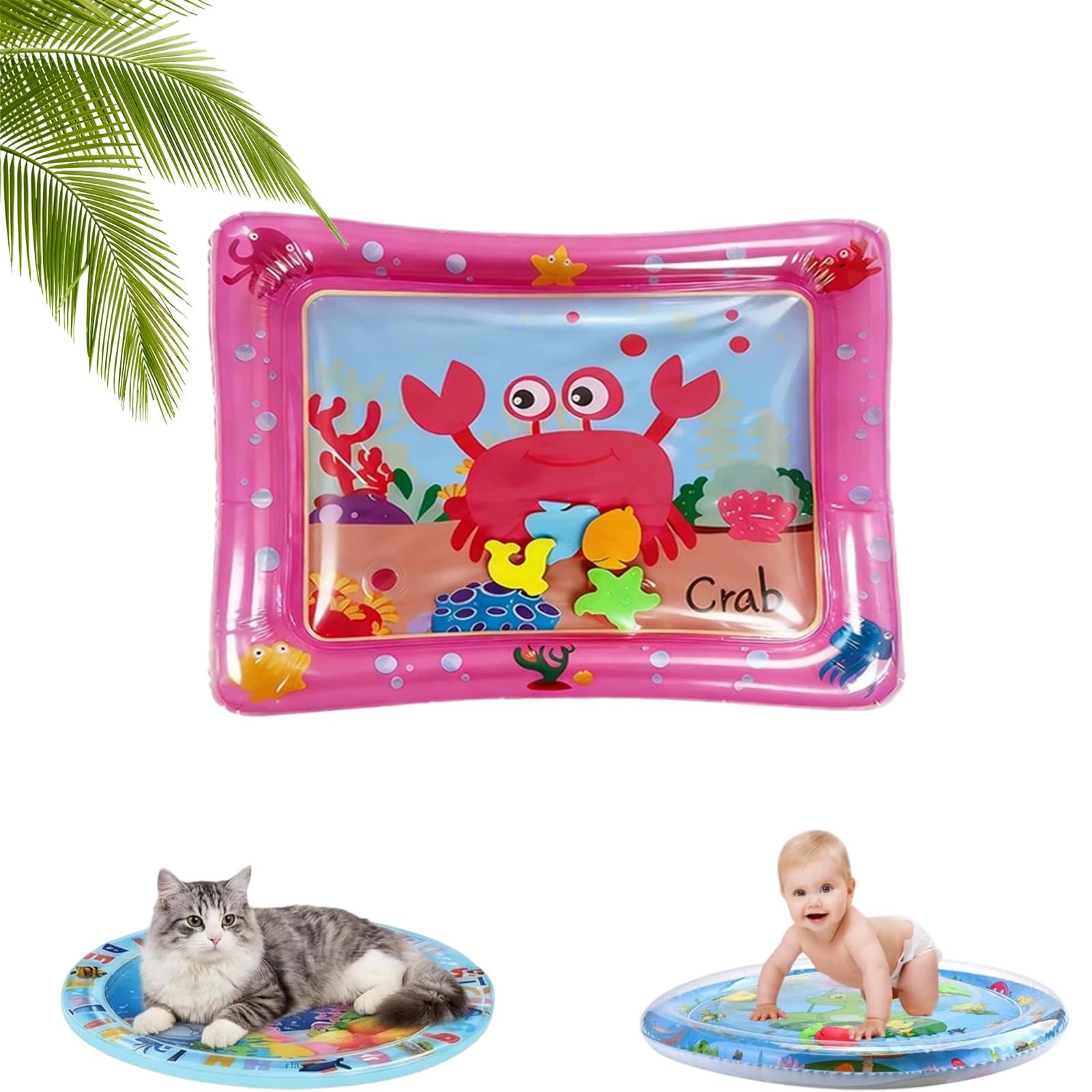 fisiorest Magical Pet Cooling and Play Mat, Cool Comfort Inflatable Water Mat,Chase, Splash, and Play All Day,Baby Toys for 3 to 24 Months,Cats and Dogs(D)