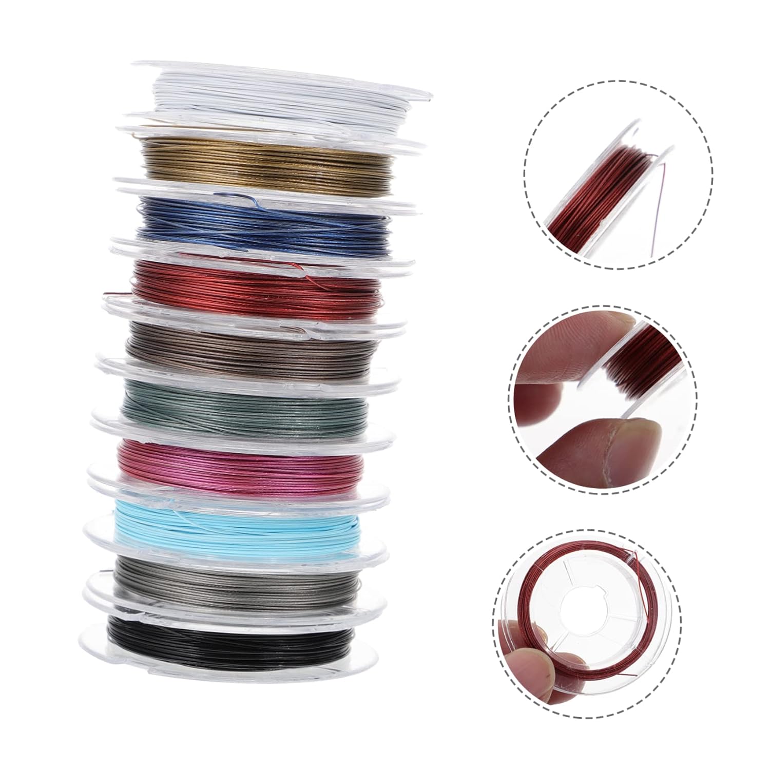 STOBOK 20rolls Steel Wire Jewelry Making Kit DIY Bracelet Bangle Necklace Gauge
