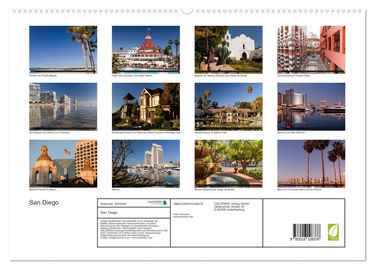 San Diego (hochwertiger Premium Wandkalender 2026 DIN A2 quer), Kunstdruck in Hochglanz: Kalifornisches Lebensgefühl aus San Diego in einem Kalender vom Reiseotografen Peter Schickert (CALVENDO Orte)