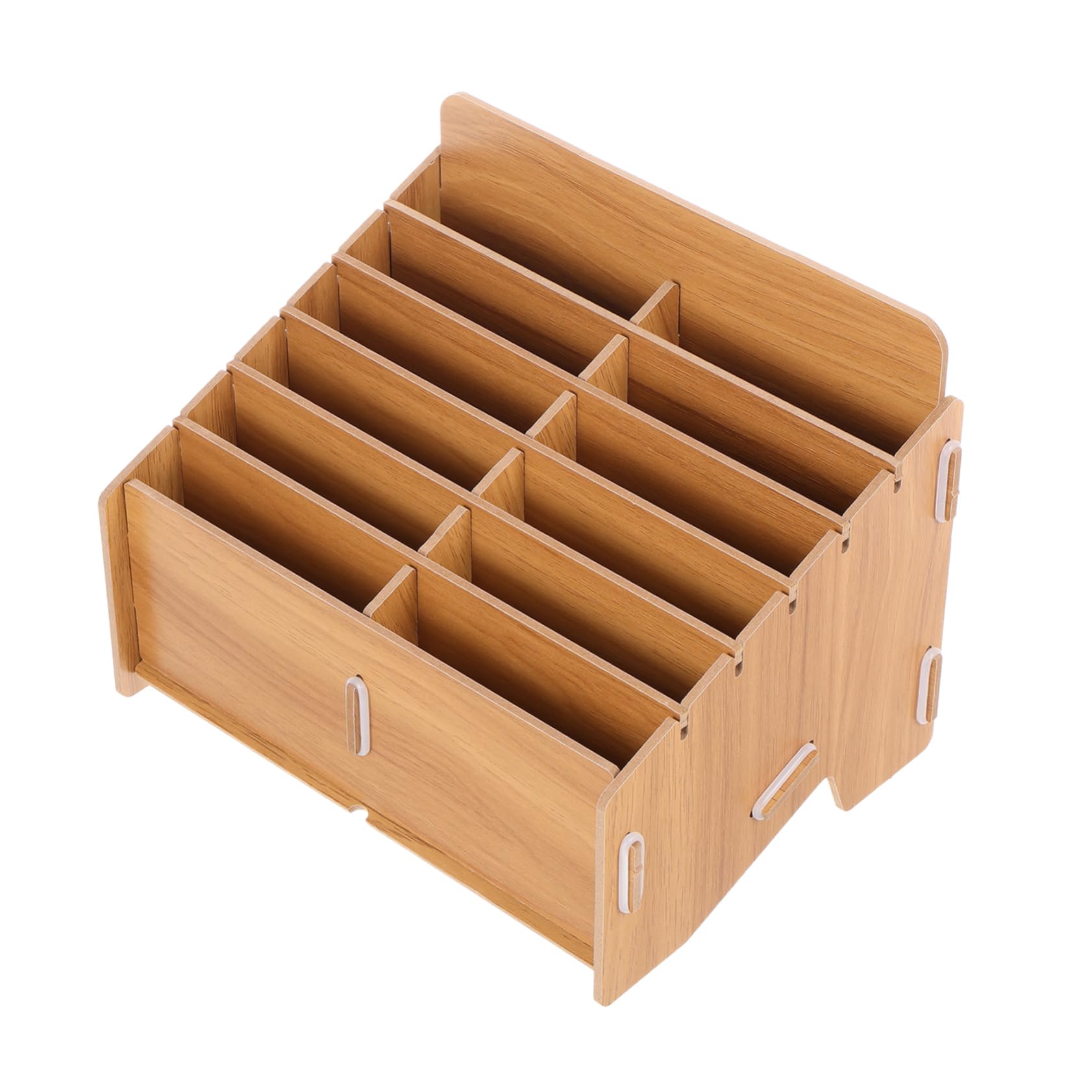 Boîte de rangement pratique Veemoon en bois robuste avec compartiments modulaires pour tickets