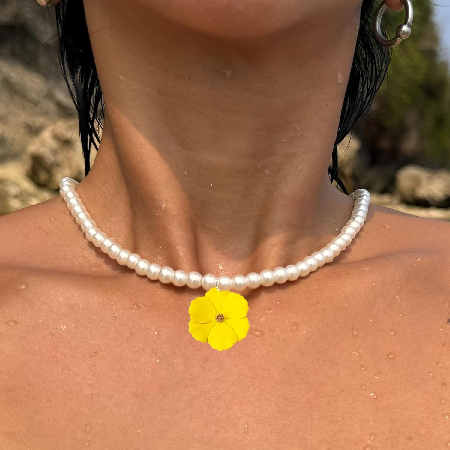 Pearl Choker Necklace for Women Gold Plated Pearl Necklace Handmade Adjustable Jewelry for Her Bridal Wedding Party - Image 3