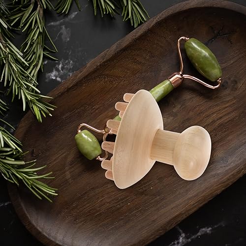 Miniatura 5 de EXCEART Masajeador de madera de hongos Herramientas de masaje de cuerpo completo de madera Masajeador de cepillo para el cabello Masajeador para