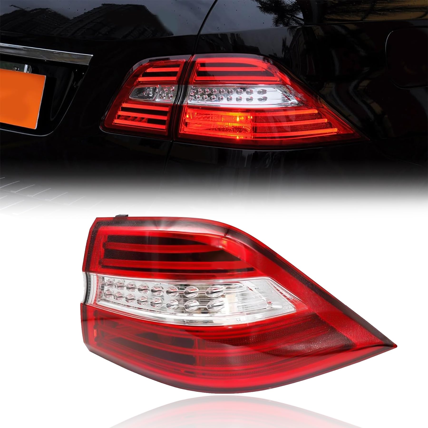 XQSMWF LED Outer Tail Light Fit for Mercedes Benz W166 ML350 ML550 2012 2013 2014 2015 1669063401 MB2805107 (Right Passenger Side) Rear Lamp Assembly LED Taillight