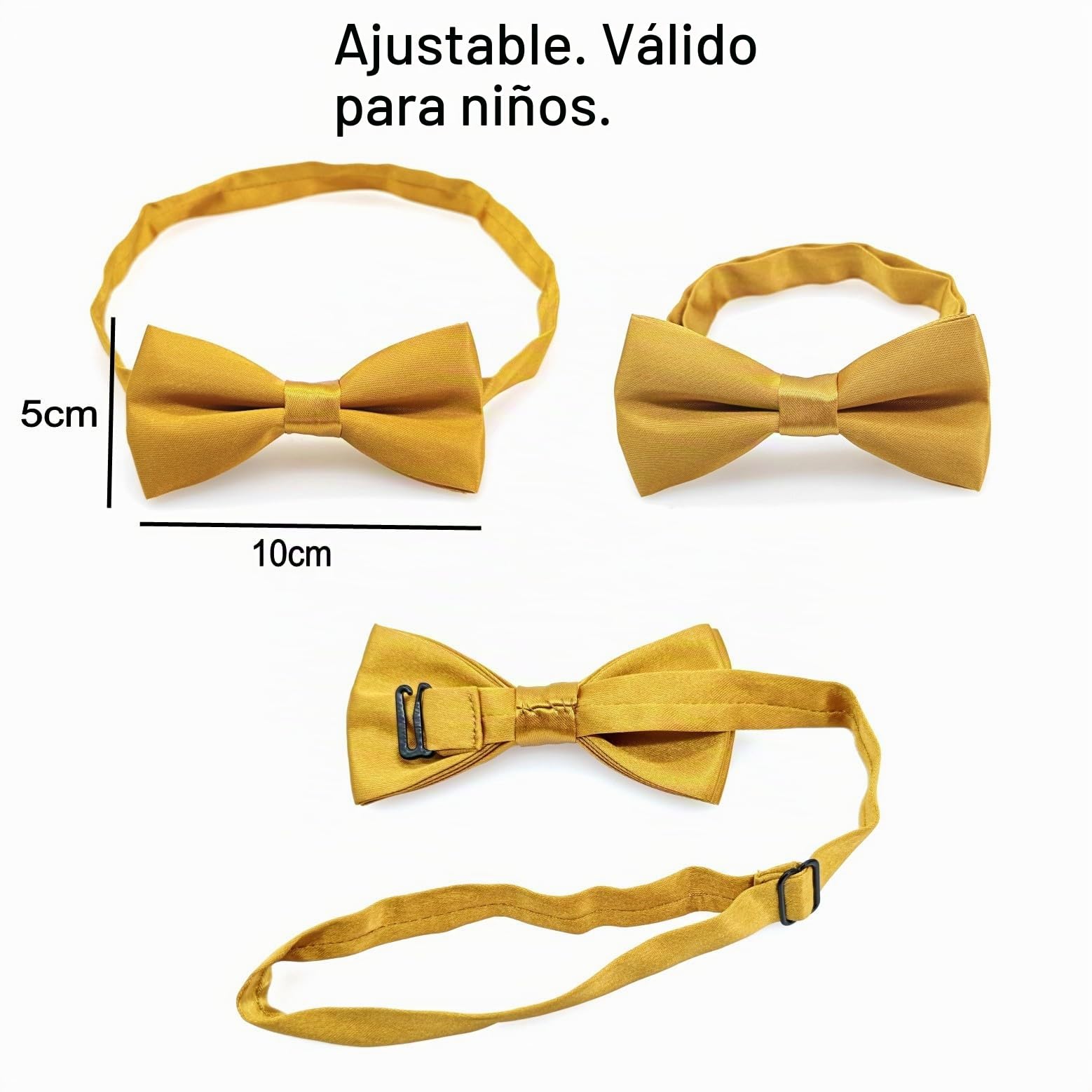 JZK Conjunto de pajarita y tirantes dorados para niños menores de 135 cm, tirantes ajustables en forma de Y con pajarita para niños, niños y niñas, bodas, fiestas, disfraces, dorado, talla única