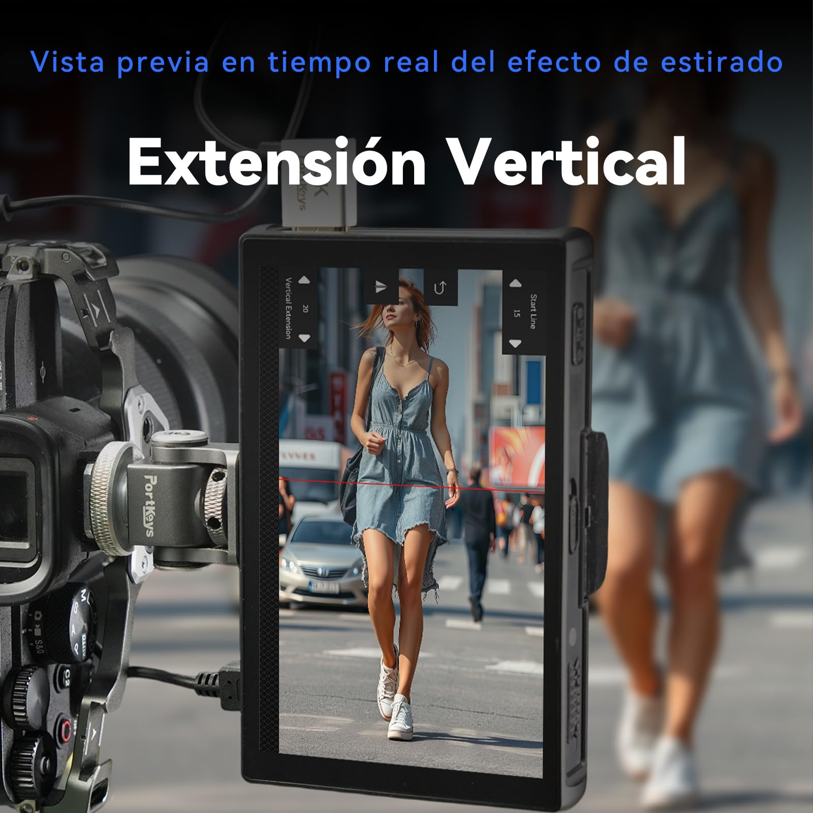 Portkeys LH5C 5.4" Monitor Cámara 4K HDMI Input, Camera Control Touch to Focus para FX3/FX30/A6700/A7S III/A7M IV, R5/6/7/8, GH6/BGH1/S5, 3D LUT Waveform Focus Peaking Monitor de Campo