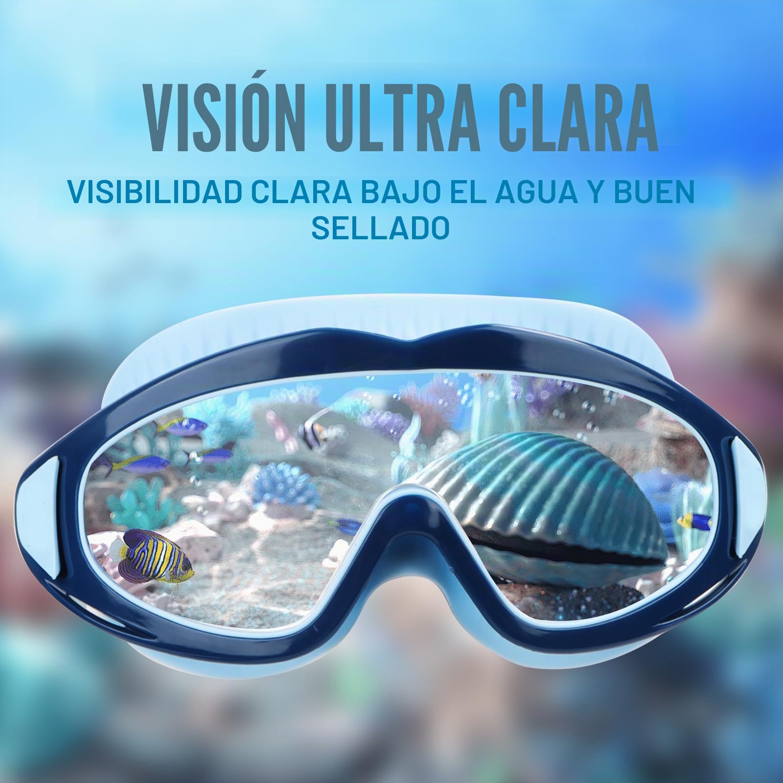 Gafas de natación para niños, gafas de buceo para niños de 3 a 15 años, antivaho, impermeables, máscara de buceo panorámica, antifugas de 180°, para niños y niñas