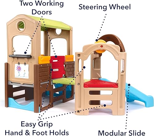 Miniatura 4 de Simplay3 Young Explorers - Conjunto de juegos para interiores y exteriores para niños, escalador modular, tobogán y casa de juegos, centro de