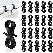 Dalugo 120 x Black Outdoor Garland Hooks, Reusable Plastic Gutter Hooks for Hanging Christmas Light Garlands, Christmas Tree Decorations.