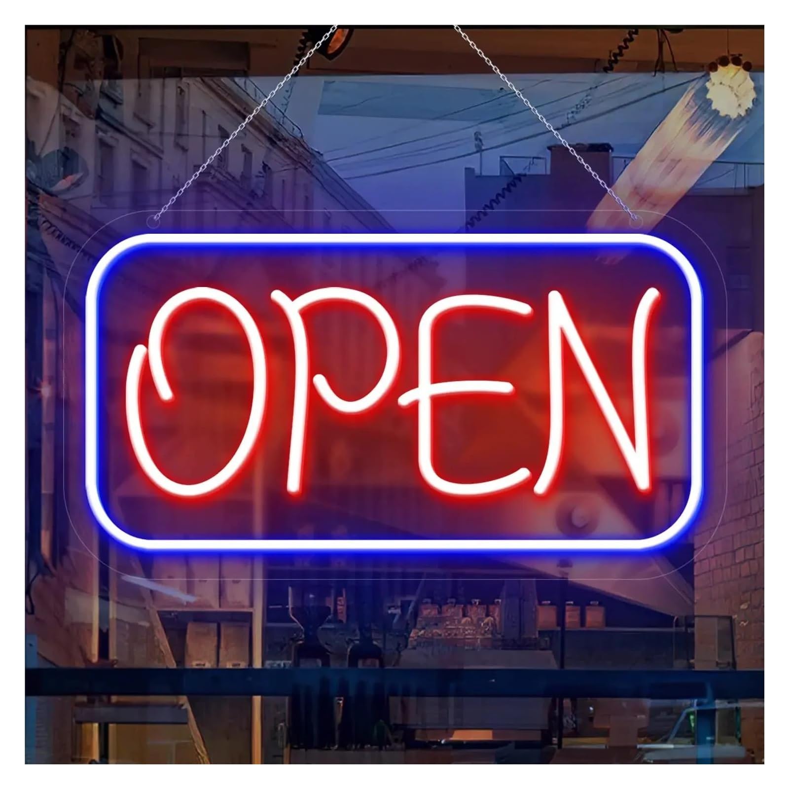 LEMST Signs Lamp Open Neon Signs are Suitable for Commercial Wall Decoration Shops, Restaurants, Office Windows, Storefront Lights 23cmх42cm