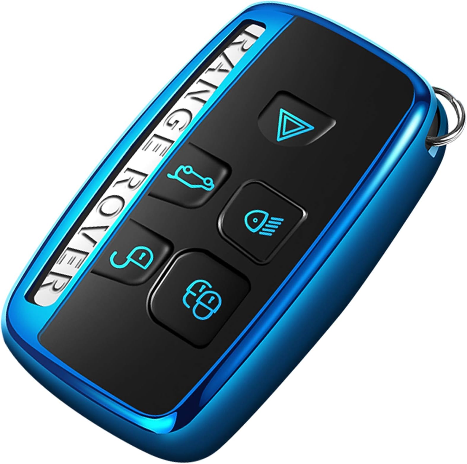 Uxinuo Compatible with Range Rover Key Fob Cover Case 5-Buttons Blue