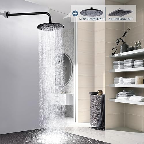 Vista 81 de BRIGHT SHOWERS Brazo de extensión de cabezal de ducha de 13 pulgadas con brida en forma de S, extensor de altura alta, brazo largo de acero Cromo