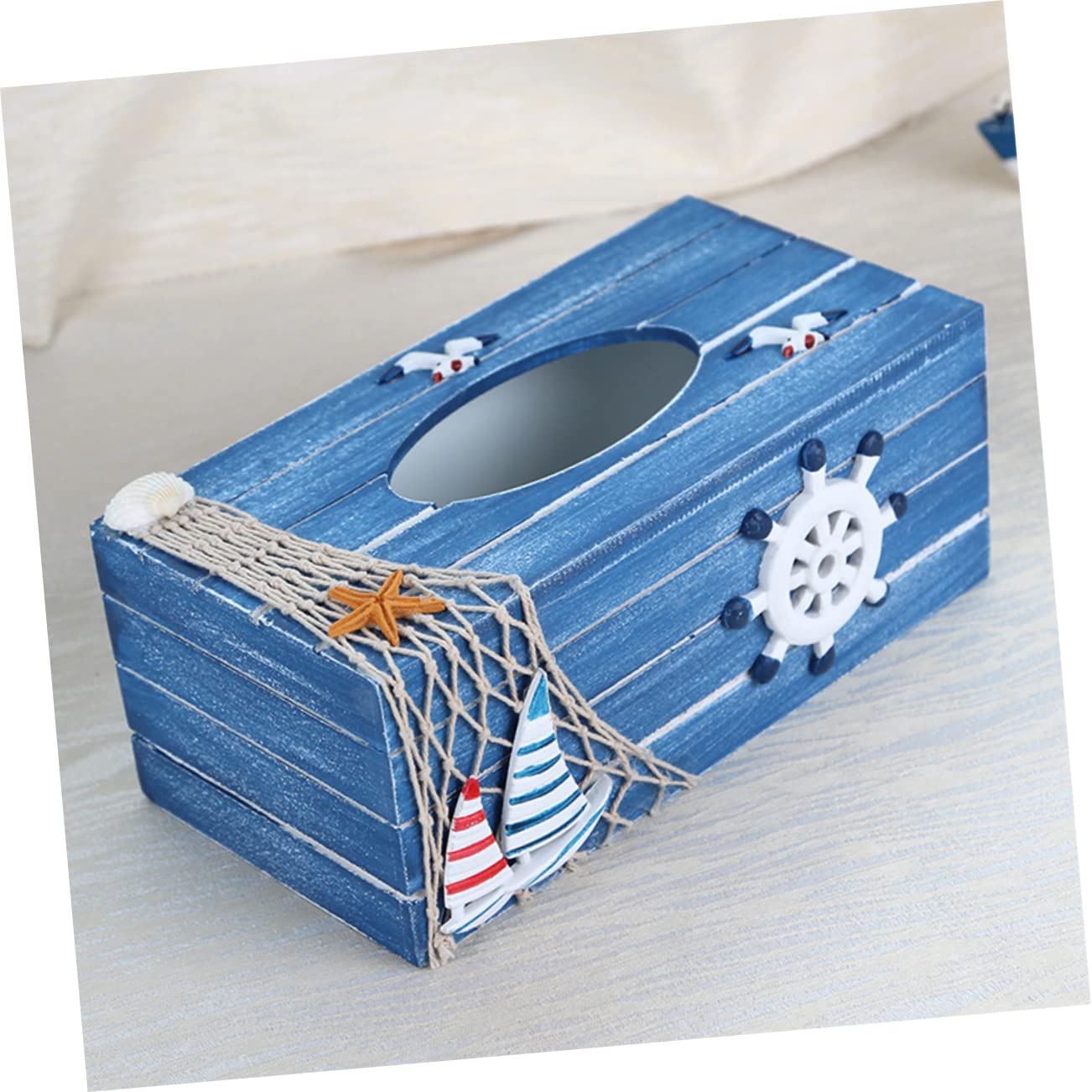 HEMOTON - Scatola Per Fazzoletti in Legno Durevole Contenitore Portaoggetti Con Motivo Per