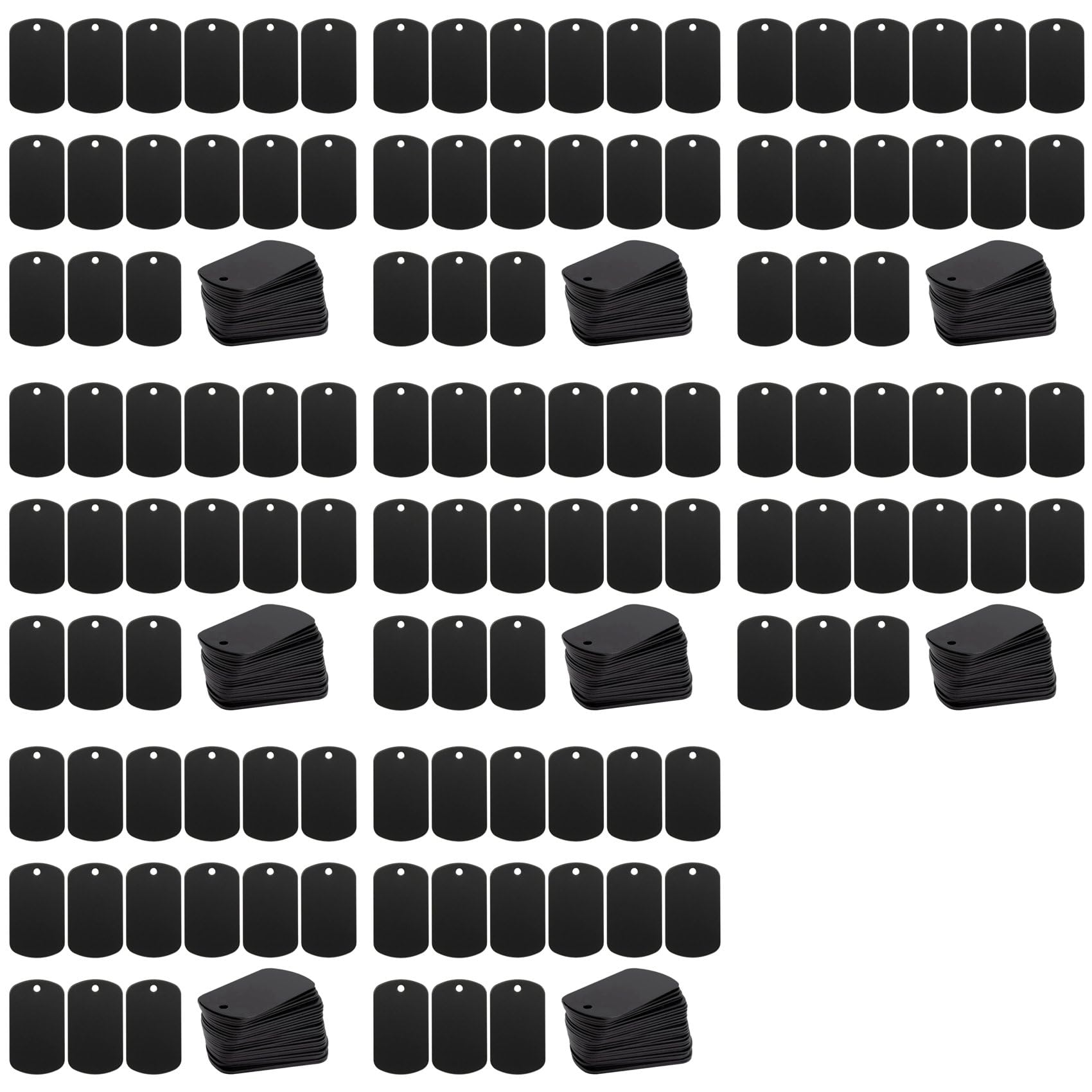 Vjsujehgy 400 Pcs Metal Stamping Blanks Black for Stamping, Engraving Blanks Aluminum Stamping Blanks Keychain Blank Dog Tag