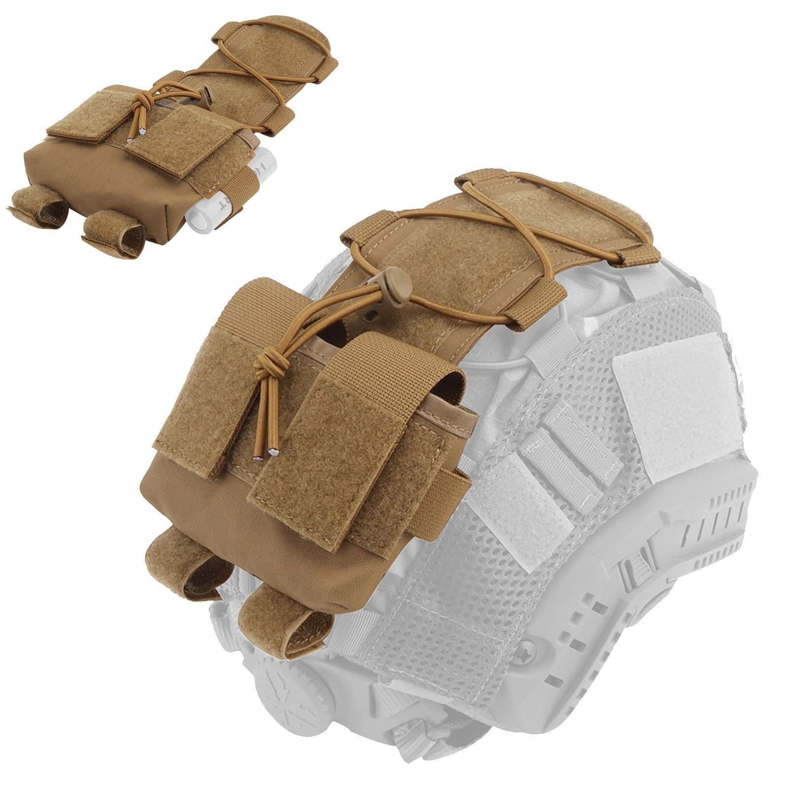 Ensemble Casque Tactique Airsoft Fast avec Casque Communication, Lampes Signalisation Réponse Rapide, Lampe Torche Lunettes Antibuée pour Paintball Cosplay
