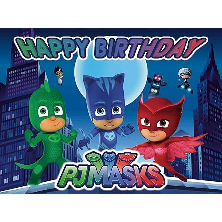 Amazon Com Pj Mascaras Telon De Fondo Happy Birthday Banner Super City Tematica De Fotografia Heroe Para Bebe Ninos Feliz Cumpleanos Fiesta Decoracion Postre Mesa Baby Ducha Suministros Foto Fondo Banner Cabina