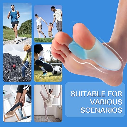 Miniatura 6 de Promifun Protector de cojín para juanetes, paquete de 10 almohadillas correctoras de juanetes con separador para dedo gordo del pie, protector de