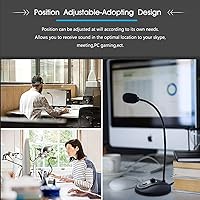 Vista 5 de Micrófono USB para computadora con botón de silencio, condensador Plug & Play, computadora de escritorio, PC, portátil, Mac, micrófono PS4 -360