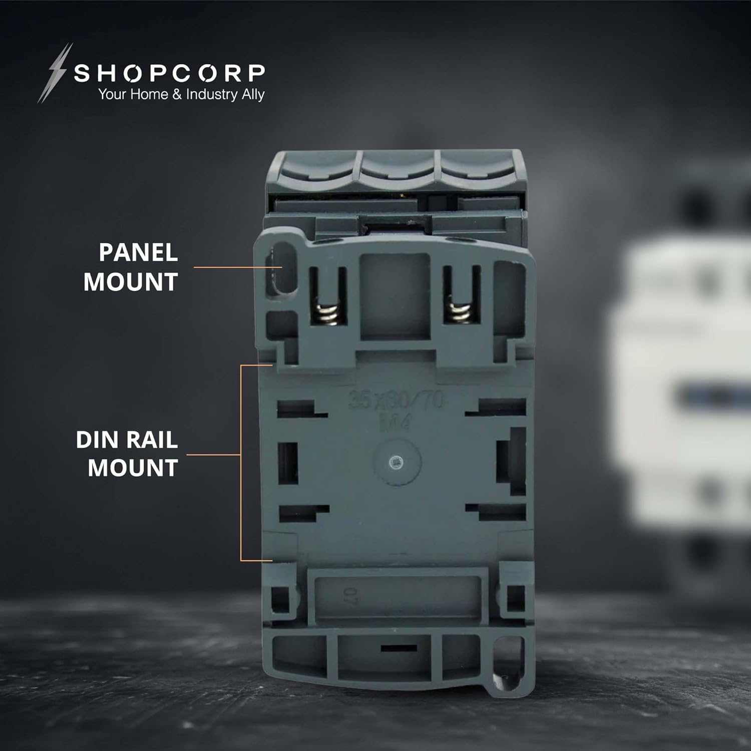 3 pole Contactor 30 Amp Normally Open IEC 660V Switch, Auxiliary 1NO/1NC - 220 / 240VAC Coil Inductive 32A and Resistive 50A, AC Contactor - with Mounting Base for DIN Rail