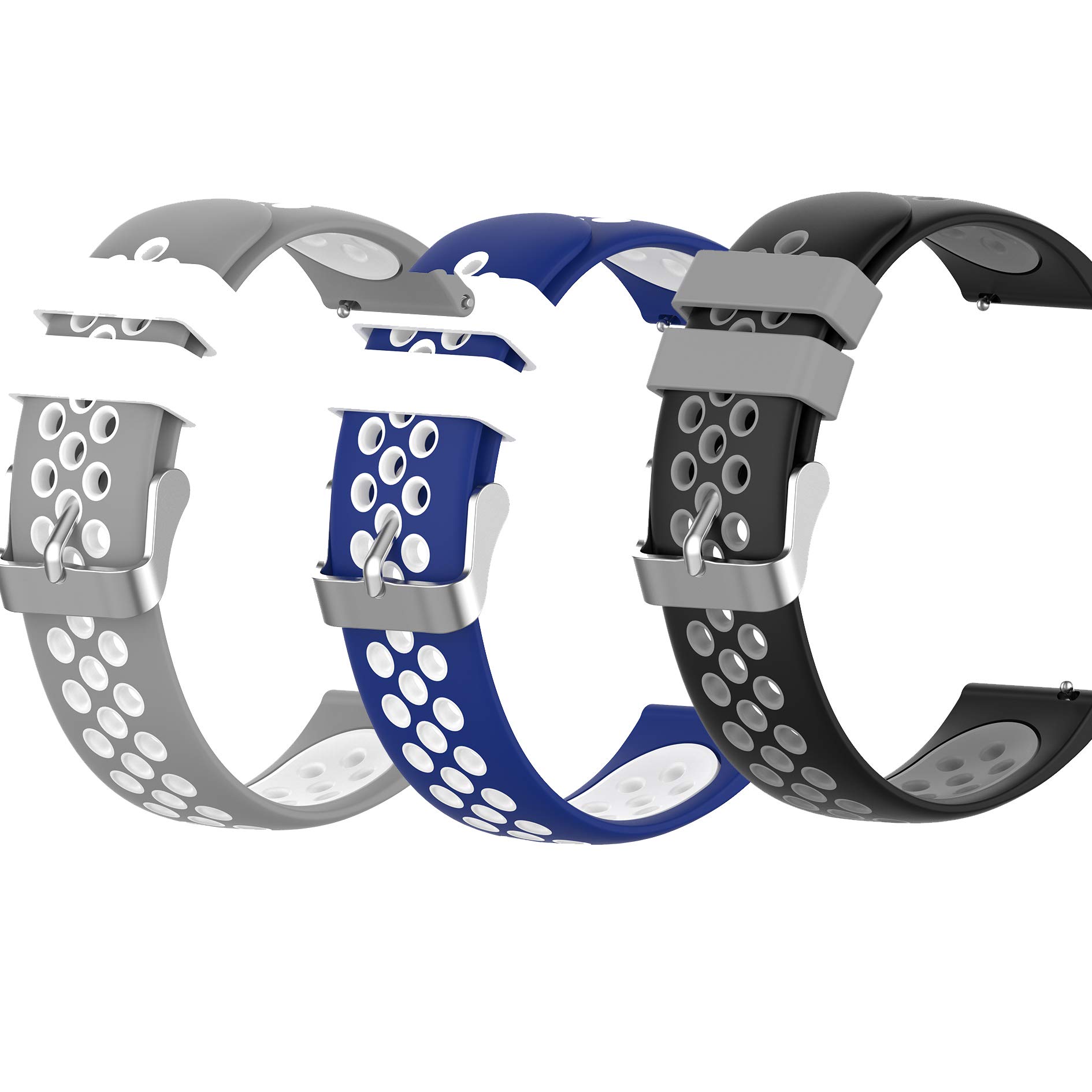 RuenTech Cinturino In Silicone Per Letscom ID205L/ID205S/ID205U/ID215G/216 - Bracciale Sportivo Di Ricambio, Morbido, Regolabile (13-20 Cm), Colori Vari - 2