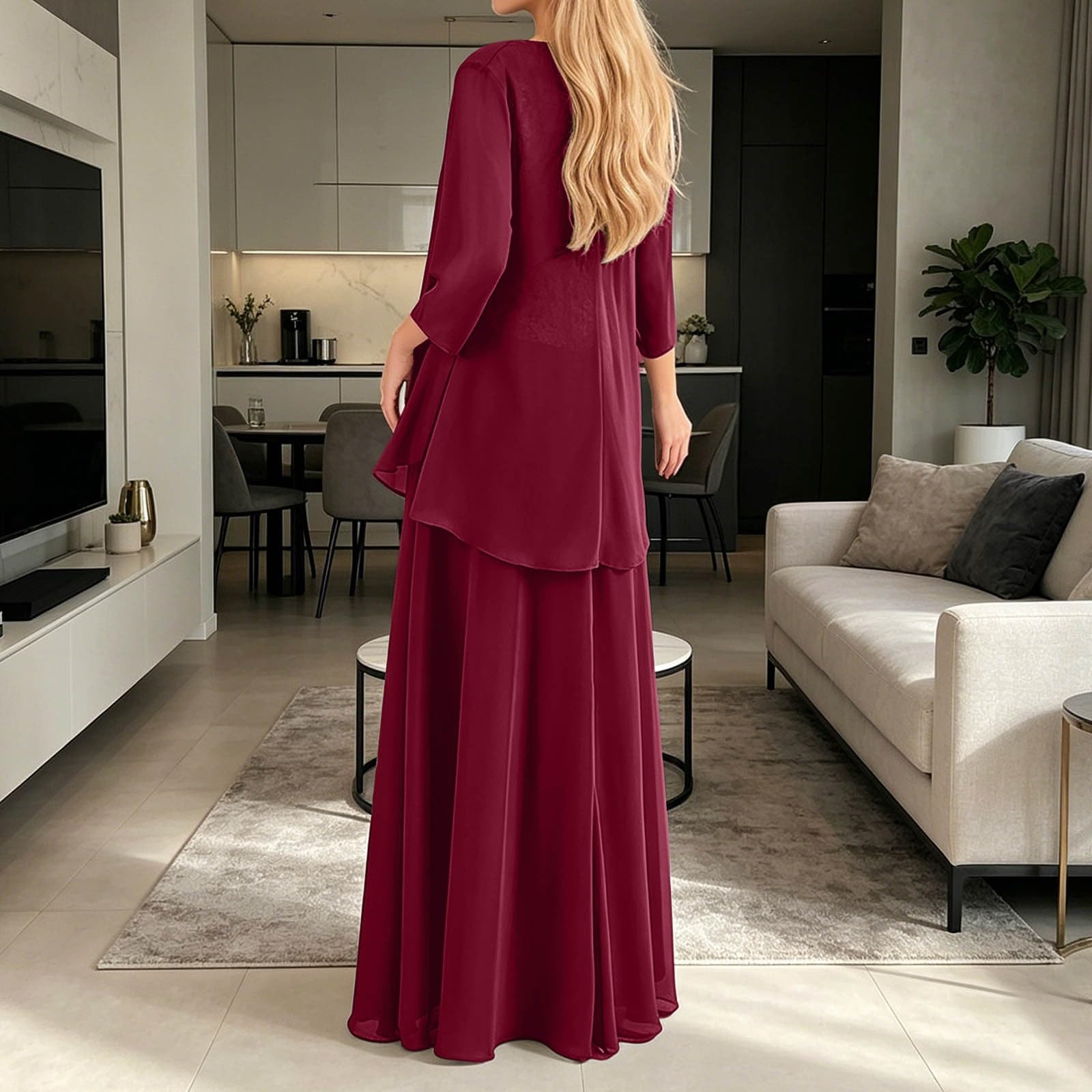 Elegante Completo a Tre Pezzi con Gonna Lunga per Occasioni Formali, Abito Snellente Perfetto per Feste e Balli di fine Anno.
