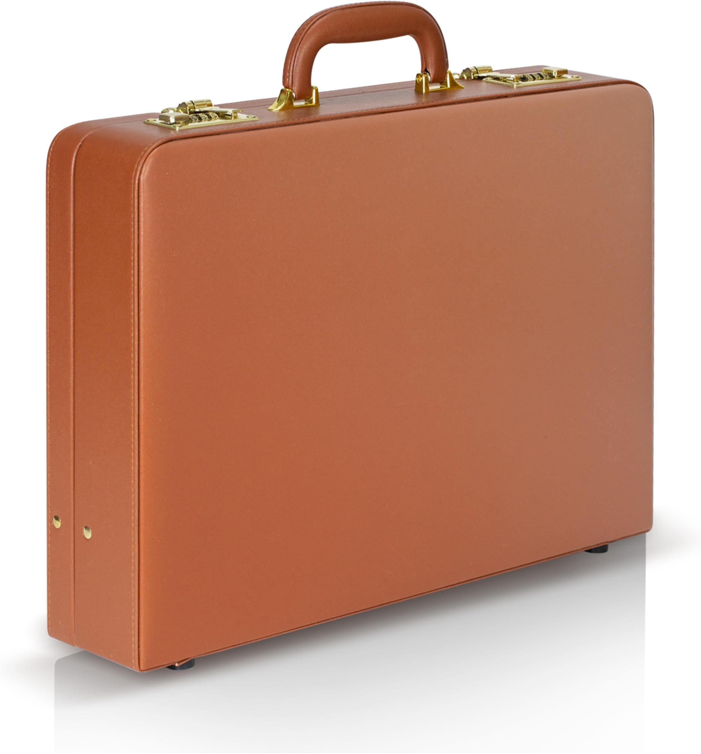 Briefcases for Men, Professional Leather Briefcase with Lock, Hard Shell Business Brief Case, Durable Executive Attache Case for Laptop Documents, Mens Hard Briefcase for Work Office Travel