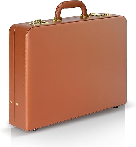 Miniatura 9 de Maletines para hombres, maletín profesional de cuero con cerradura, maletín de negocios de carcasa dura, maletín ejecutivo resistente para