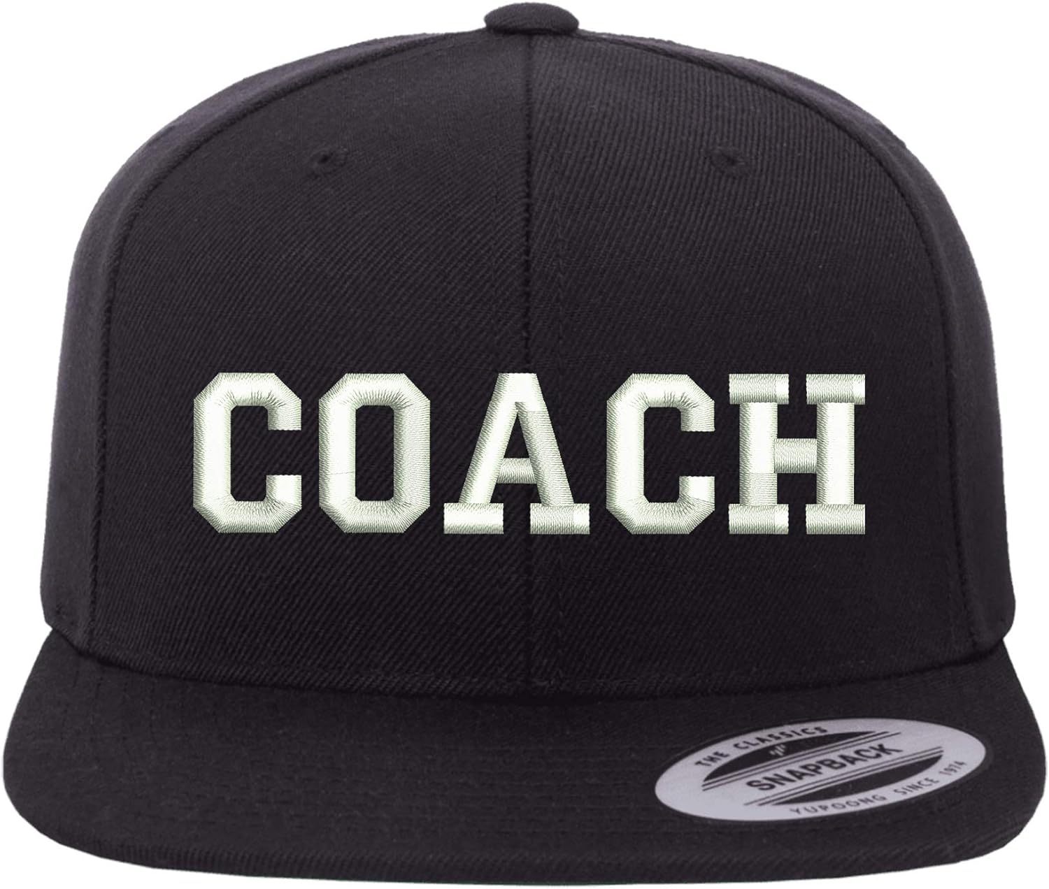 Coach Flat Bill Snapback Unisex Baseball Hat - Hat for Coaches, Sports Hat, Snap Back Baseball Cap