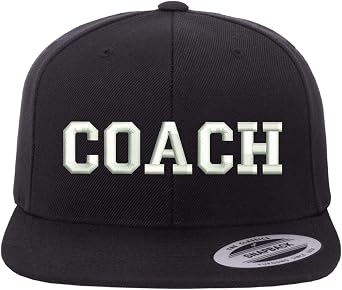 Coach Flat Bill Snapback Unisex Baseball Hat - Hat for Coaches, Sports Hat, Snap Back Baseball Cap