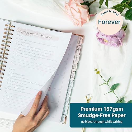 Miniatura 6 de Agenda de boda y organizador para la novia, planificador de bodas, libro de compromiso único para parejas recién comprometidas, cuaderno de