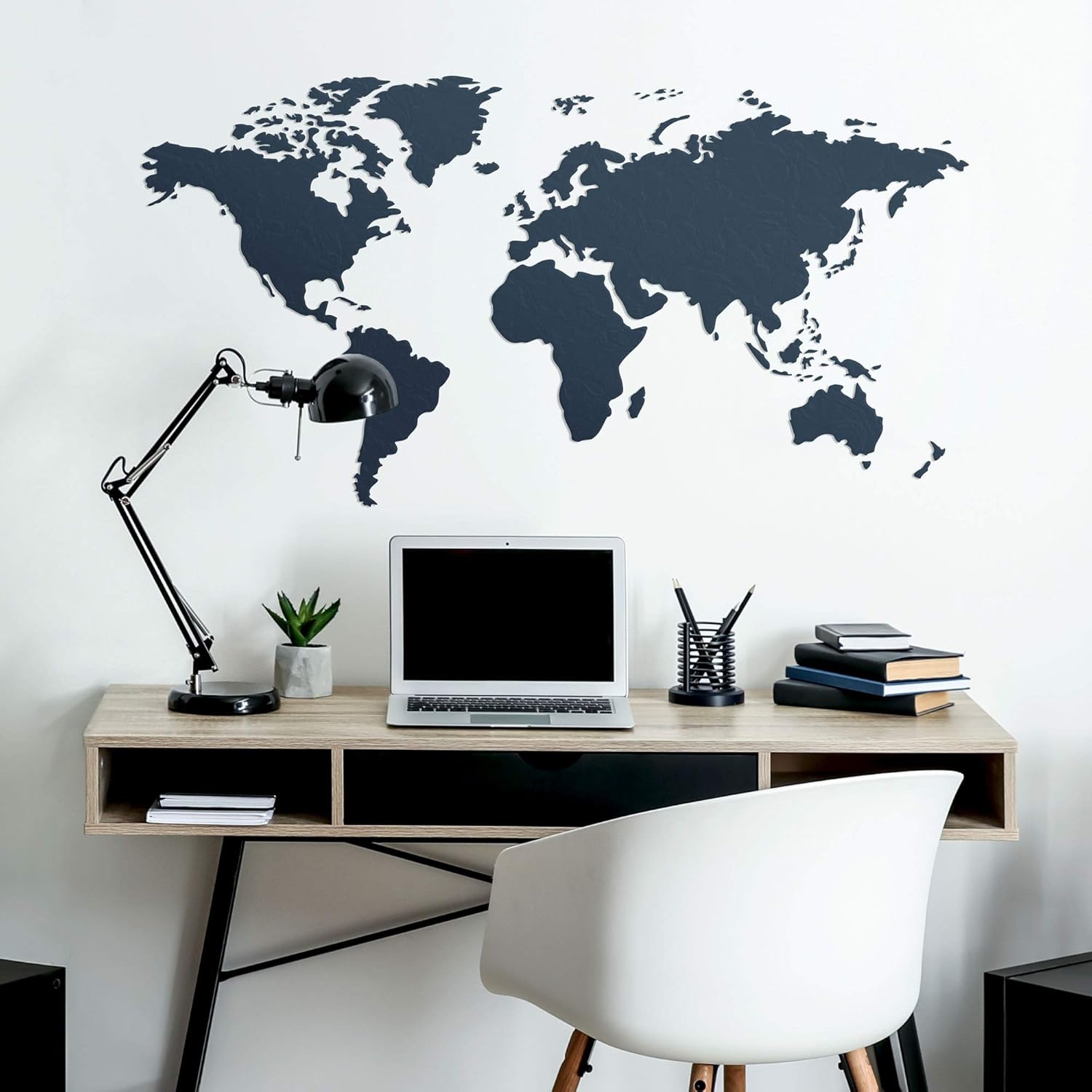 NAKLEO Large Wall Painting Stencil 18,1”x34,6”, World Map Globe Continents Pattern, Reusable Plastic Template, DIY Art and Craft Home Decor, Floor Wood Fabric Furniture