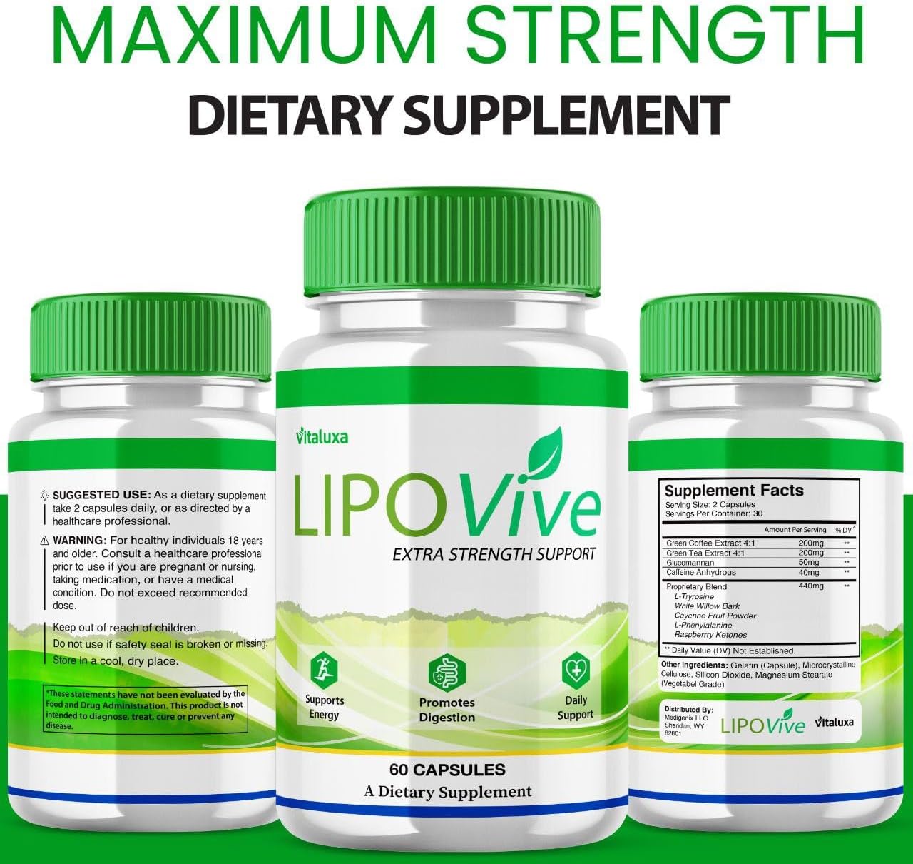 (5 Pack) Lipovive Capsules, Lipovive Pills Advanced Formula Supplement Support Women, Lipovibe Maximum Strength Natural Ingredients, LipoVine Daily Premium Blend Detox Cleanse Review (300 Ct)