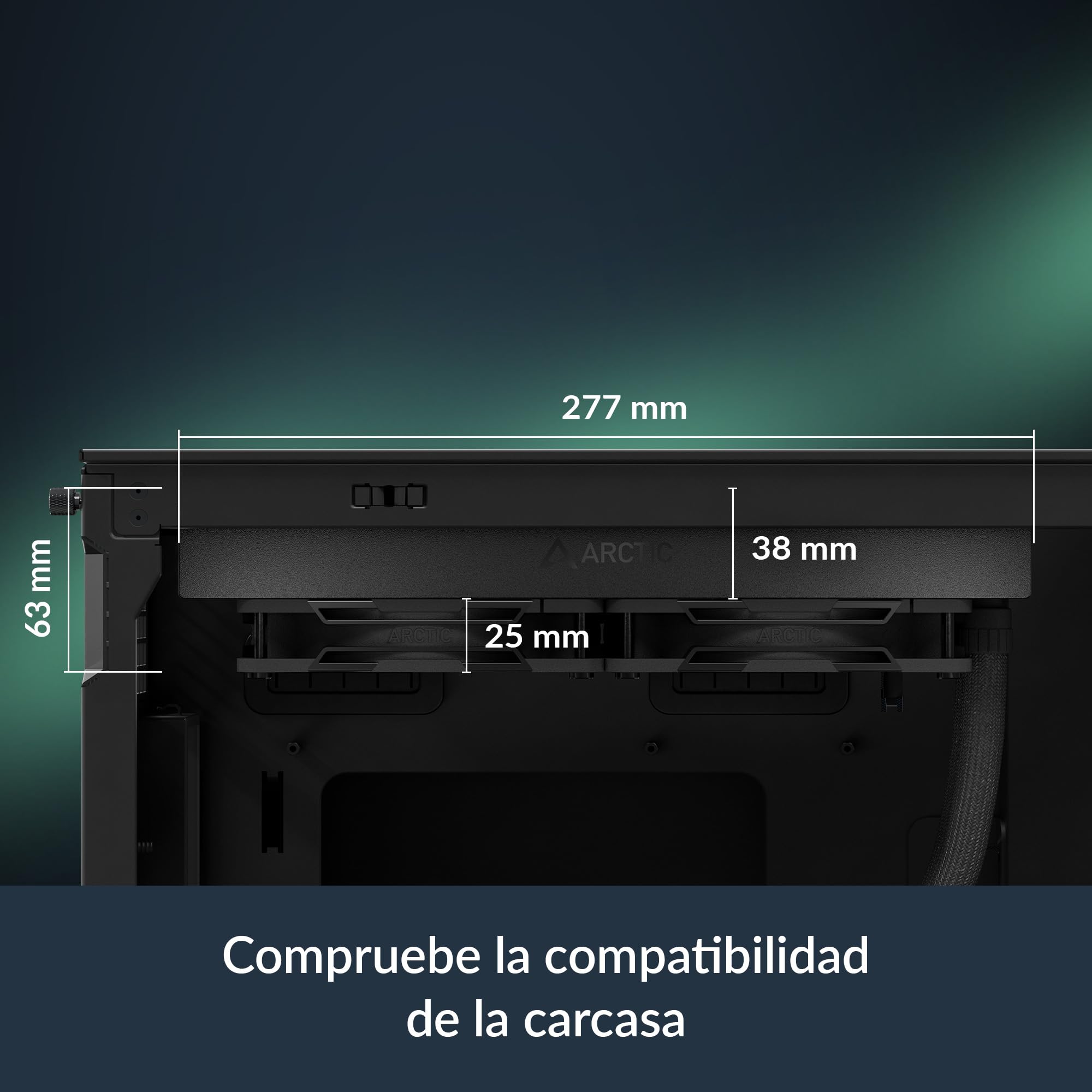 ARCTIC Liquid Freezer III Pro 240 - Refrigerador de CPU AIO, 2 x 120 mm Refrigeración por Agua, 38 mm Radiator, Bomba PWM, Ventilador VRM, AMD AM5/AM4, Intel LGA1851/1700 Marco de Contacto - Negro
