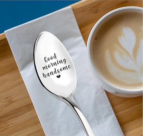 Miniatura 6 de Good Morning Handsome | Regalo para él | Regalo del día de San Valentín | Regalos de larga distancia | Cuchara grabada de 7 pulgadas | Relleno de