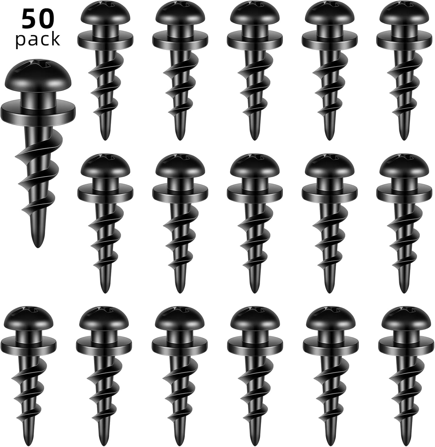 Hotop 50 Pieces Double Headed Picture Hanging Nails Hangers Photo Hanging Hook Hangers Small Head Picture Screws Decorative for Home Office Drywall (Black)