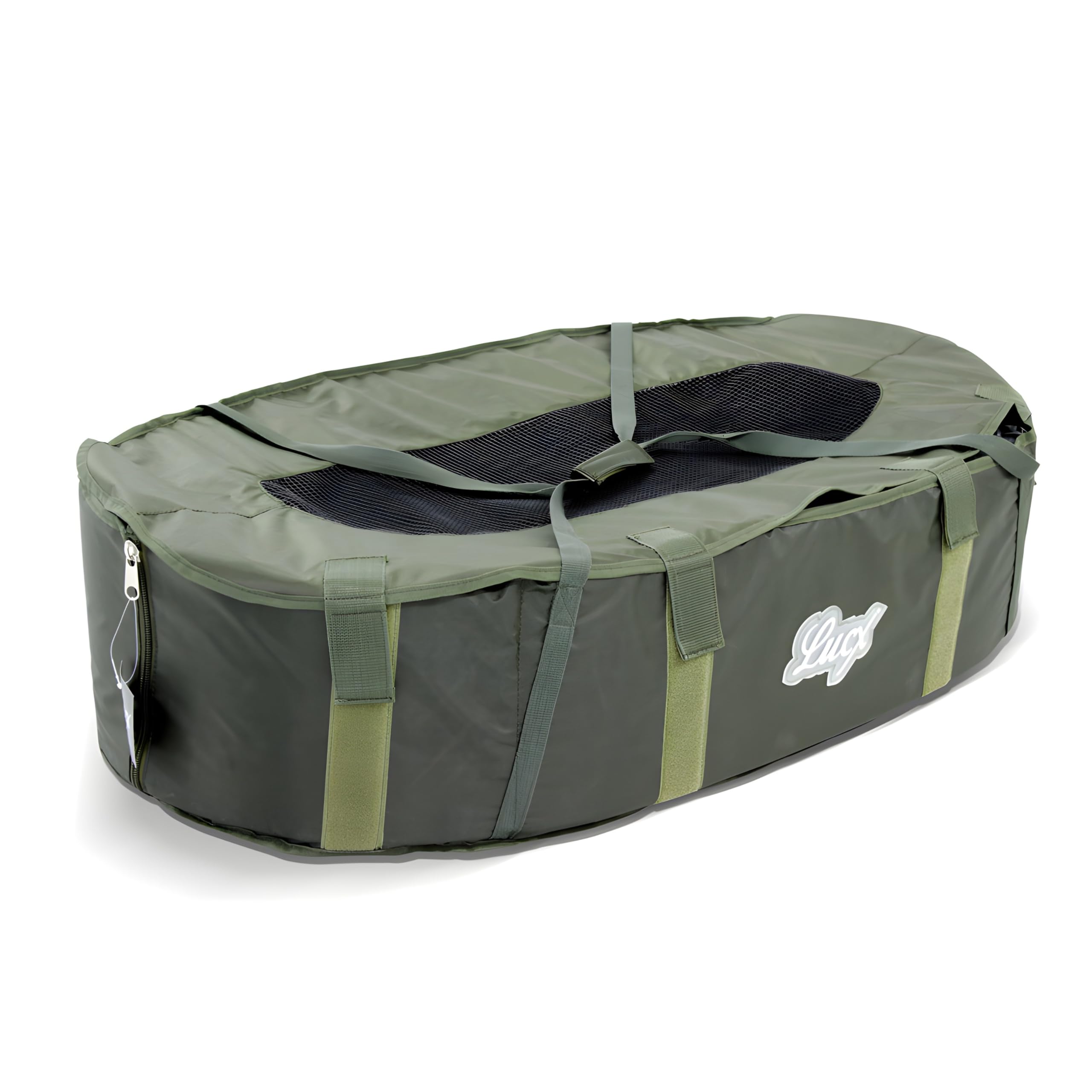 Lucx Abhakmatte Carp Cloud Plus - gepolsterte Unhooking Mat/Carp Cradle für Karpfen - mit Abdeckung, Seitentasche & Wasserablauf - Fischschonend & robust