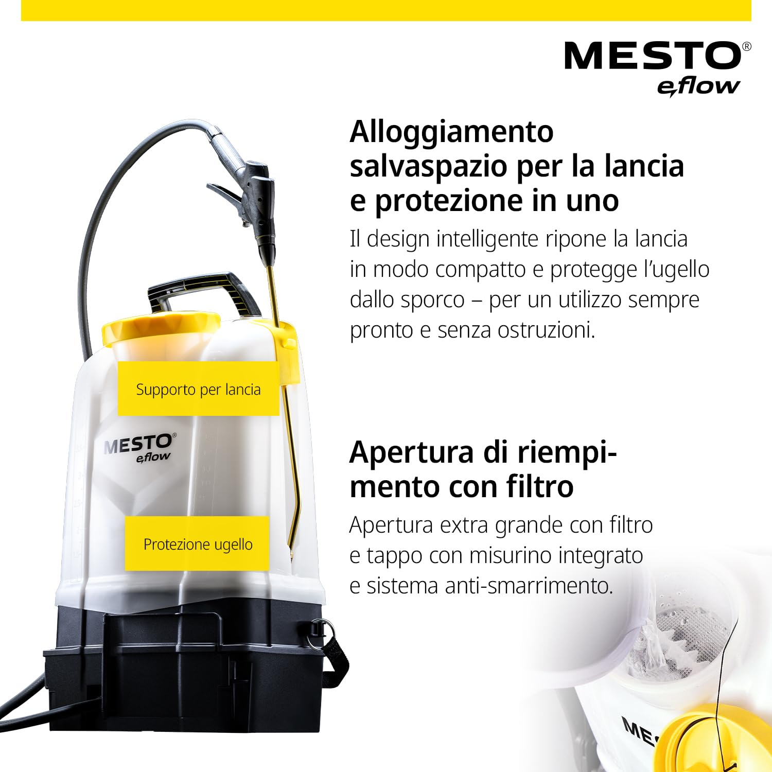 MESTO e.RS185 Akku-Rückenspritze 18 L | Akku Sprühgerät mit 4,8 bar Druck | Elektrischer Drucksprüher | Gartenspritze Akku | Rückensprühgerät