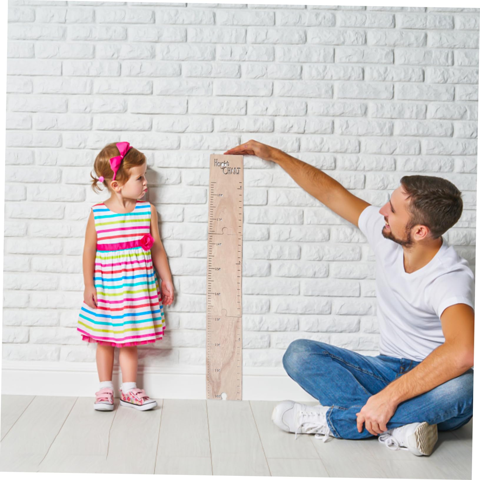 1juego Decoración De Pared Para Niño Niña Medidor De Crecimiento De Madera Para Habitación Infantil Adorno De Altura Creativo y Duradero