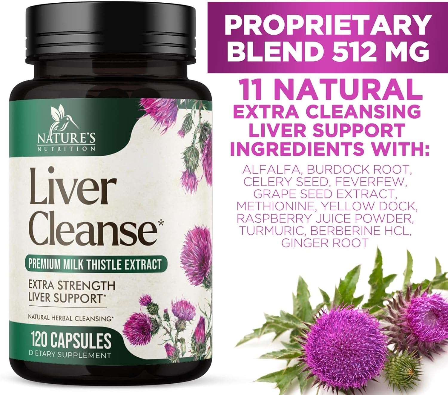 Liver Cleanse Detox & Repair Formula - 20-in-1 Advanced Liver Support Supplement with Silymarin Milk Thistle, Dandelion Root, Artichoke Extract, Turmeric, Choline, & Beetroot - 120 Veggie Capsules - Image 5